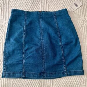Free People Blue Denim Pencil Skirt